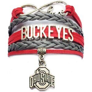 Leather Infinity Love Buckeyes Bracelet Handmade Friendship Gift 17cm